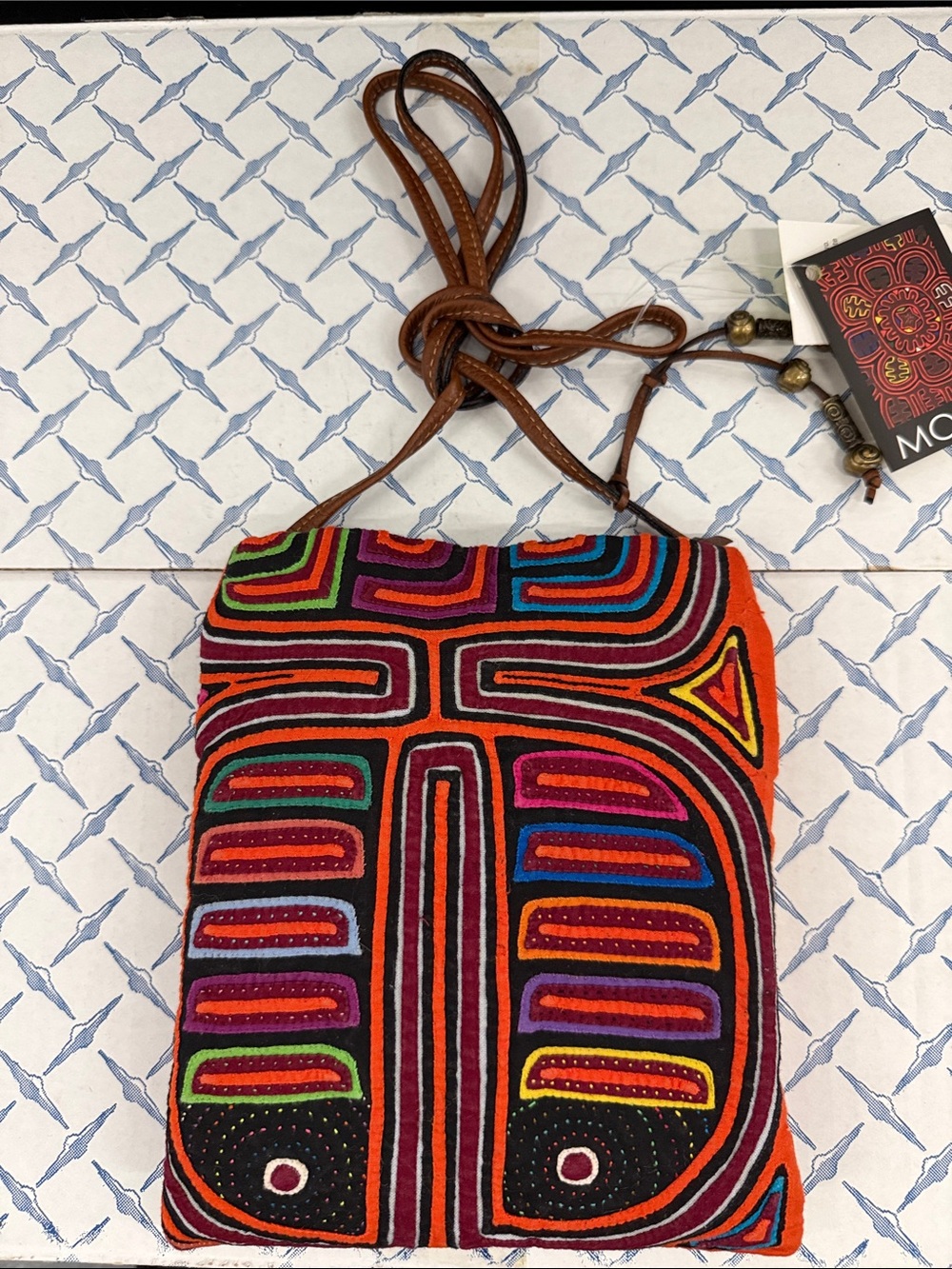 Handmade Multicolor Embroidered Crossbody Bag by